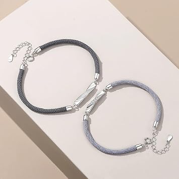 Infinity Couple Matching Bracelets For Boyfriend Girlfriend 2Pcs Love Rope Cubic Zirconia Twisted Charm Bangle Long Distance Relationship Jewelry Lover'S Gifts