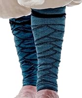 HEMAD Wikinger Wadenwickel Bein-Wickel Winingas Fischgrät-Muster Paar 100% Baumwolle Modell: Hodur, Fischgrätenmuster Blau-Schwarz