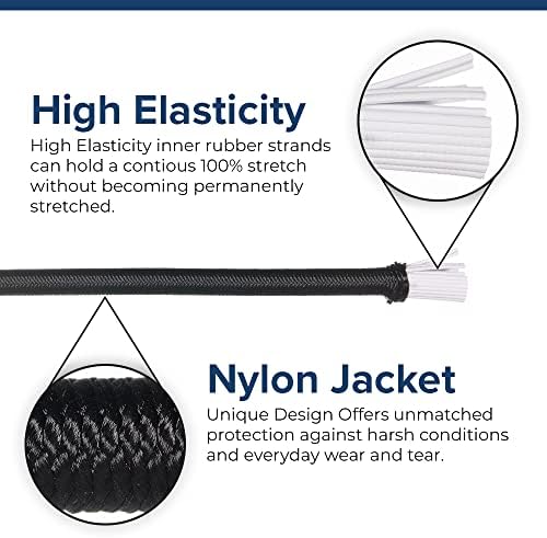 Paracord Planet Shock Cord - 100% Marine Grade Stretch Bungee Cord - DIY Projects, Tie Downs, and Recreation - 2