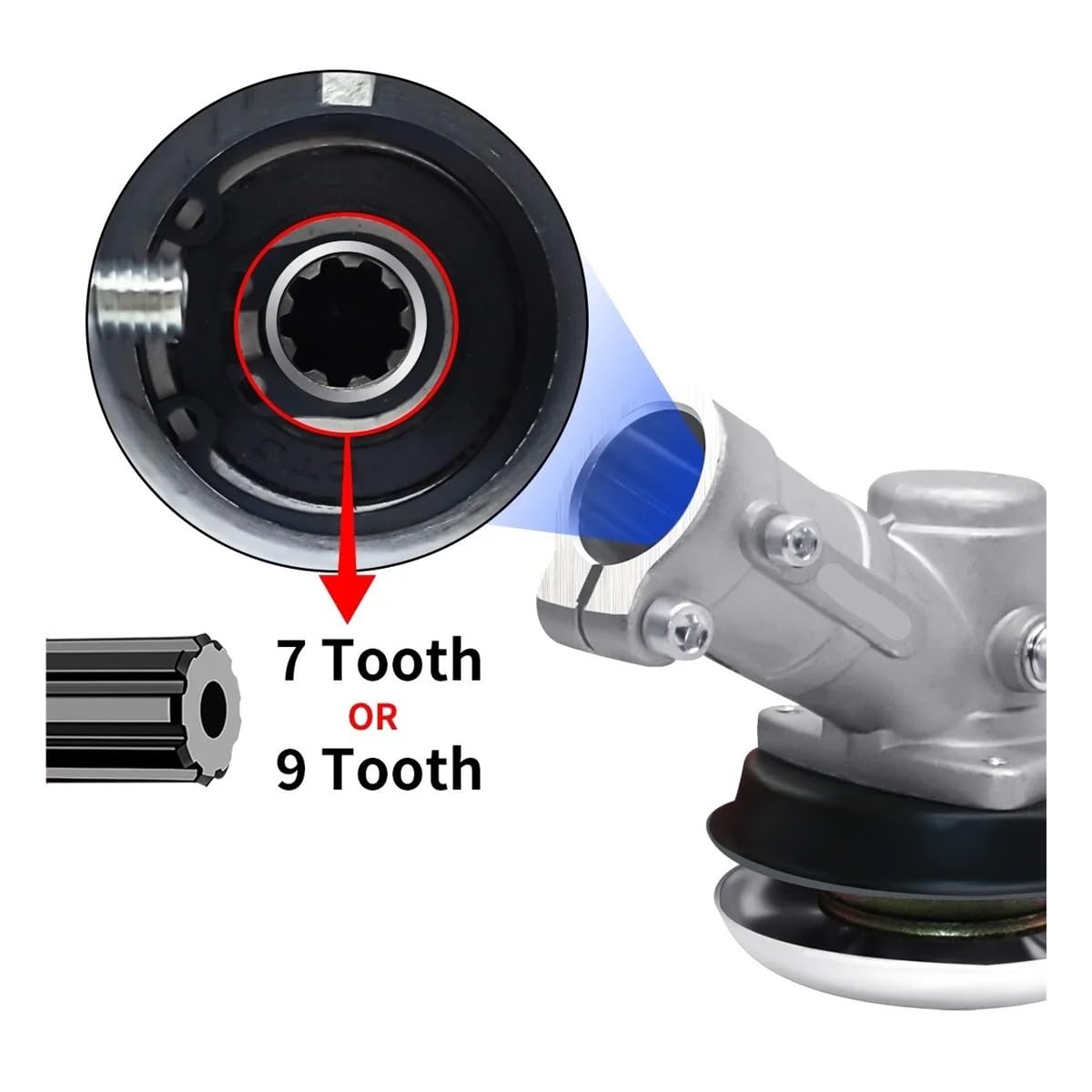 parti Scatola ingranaggi da 26 mm/28 mm, 7/9 denti, testina di trasmissione for decespugliatore, adatta for sostituire la testina di trasmissione, parti di tosaerba, attrezzi da giardinaggio(26mm 9t)