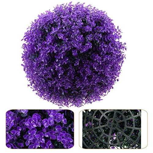 Vosarea Artificial Topiary Plant Ball Eucalyptus Leaf Decorative Ball Decorative Topiary Balls For Garden Backyard Balcony Wedding (Purple) #TOP6