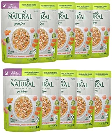 KIT 10 Ração Úmida Guabi Natural Grain Free Sachê Gatos Castrados...