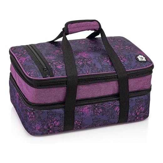 VP Home Double Casserole Insulated Travel Carry Bag (Henna Tattoo) for Trip Birthday Party, Mother's Day, Grocery Store, Supermarket, Outdoor Picnic etc.