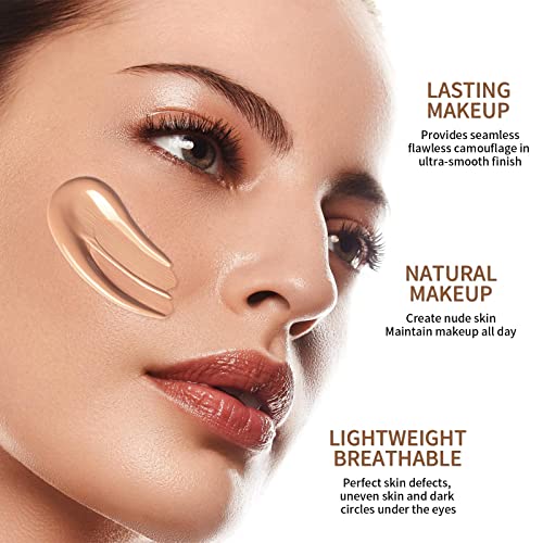 Easilydays Nourishing Liquid Foundation Concealer, Wheat Mousse Cloud Foundation, Concealer Foundation Cream, Durable Non-Removal Bb Cream Waterproof Moisturizing Brightening Seamless Camouflage Makeup thumb #1