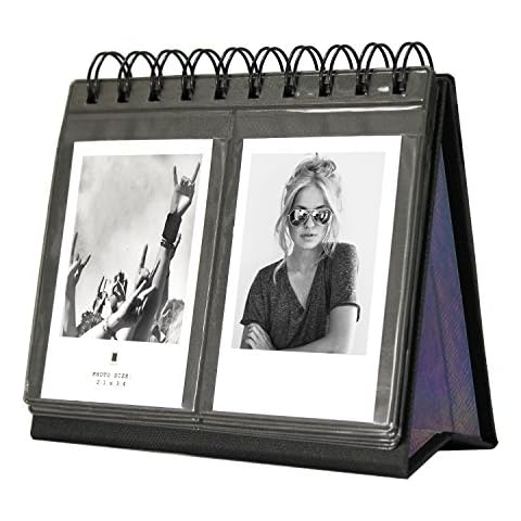 68 Pockets Mini Photo Album for Fujifilm Instax Mini 7s 8 8+ 9 25 26 50s 70 90/ Instax SP 1/ Polaroid PIC-300P/ Polaroid Z2300/ LG PD 233/ LG PD 239/ Name Card (Black) Cover