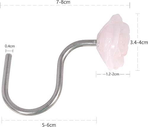Miniatura 2 de Amogeeli Juego de 4 ganchos para cortina de ducha a prueba de óxido, ganchos decorativos de cristal para cortina de baño y dormitorio