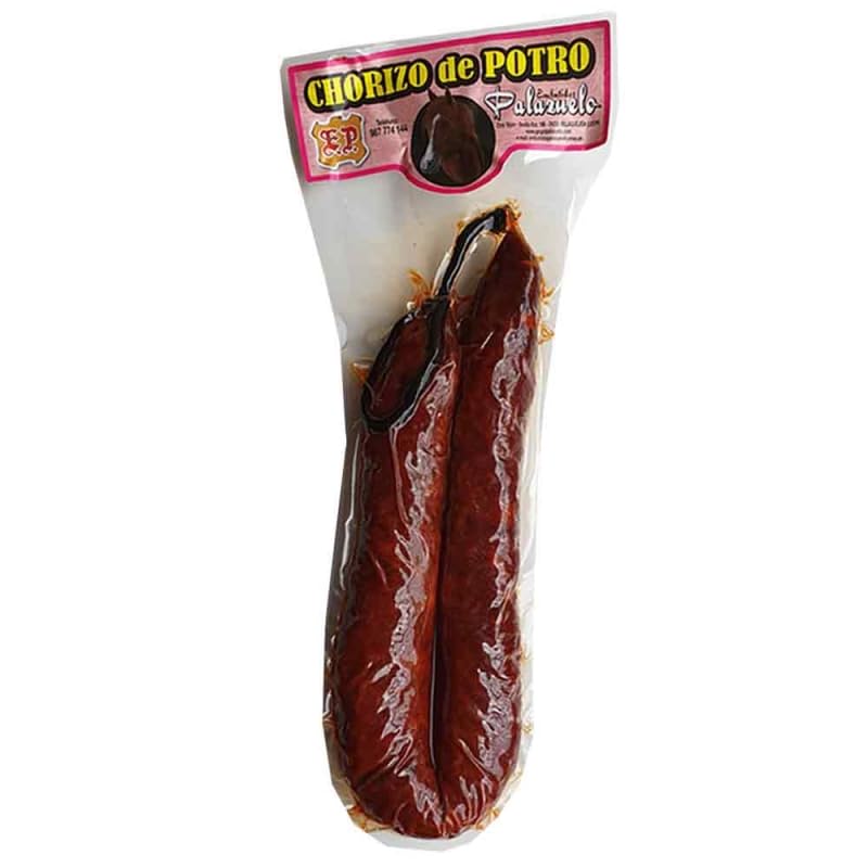 Chorizo de Potro picante Curado. Envasado al Vacío. Auténtico Chorizo de León Casero.