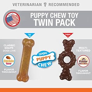 Nylabone Puppy Chew Toy Twin Pack - Puppy Chew Toys for Teething - Puppy Supplies - Medley & Chicken Flavor, X-Small/Petite (2 Count) Nylabone Puppy Chew Toy Twin Pack – Puppy Chew Toys for Teething – Puppy Supplies – Medley & Chicken Flavor, X-Small/Petite (2 Count)