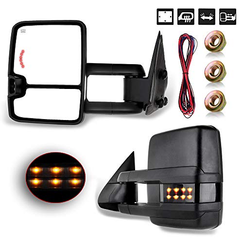 cciyu Rear View Mirrors, Car Mirrors,Towing Mirrors Fit for 1999-2002 Chevy Silverado 1500 2500 2000-2002 Chevy Suburban 1500 2500 1999-2002 GMC Sierra 1500 2500 2001-2002 GMC Sierra 2500 3500