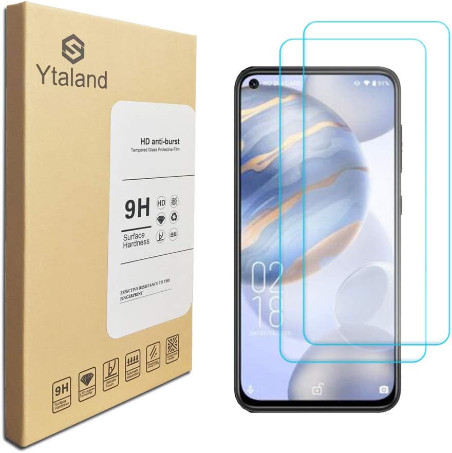 [2 Pack] Ytaland for Oukitel C21 Screen Protector, [ Anti-Fingerprints ] [Bubble-Free] Tempered Glass film Screen Protector for Oukitel C21
