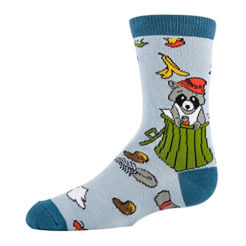 ooohyeah Youth Kids Crazy Funny Novertly Crew Socks (Trash Panda)