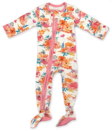 Earthy Organic Cotton Baby Pajamas Footed 2-Way Zip Front Zipper Sleeper Boy, Girl, Unisex (9 Sizes: Preemie - 3T) (Avalon, 3-6M)