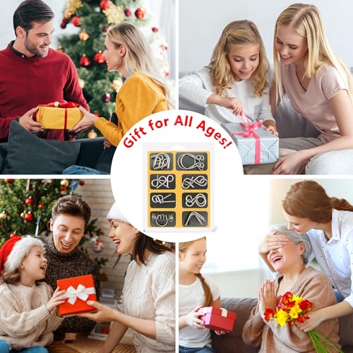 Steemjoey 8 Stück Knobelspiele Metall, Metalldraht Puzzle, Metallpuzzle Metallknobellei Set Denkaufgabe IQ Test Lernspielzeug Party Mitgebsel Kindergeburtstag für Erwachsene Kinder