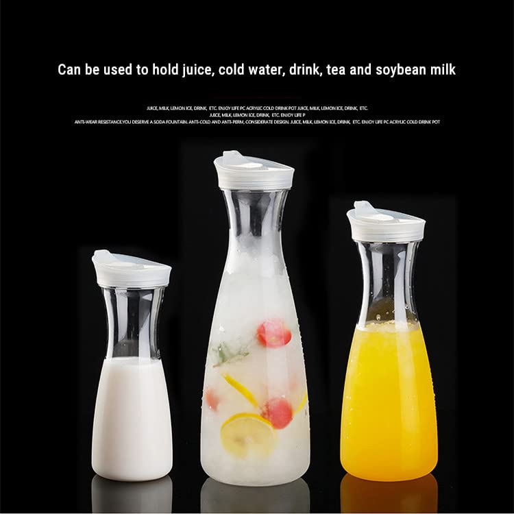 Bottiglia Per Succo In Acrilico Trasparente 600/1000/1600ml - Caraffa Infrangibile Con Coperchio Per Bar E Casa - 2
