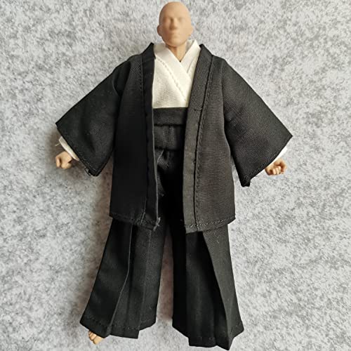 1/12 Samurai Kimono Clothes + Scarf For Clown 6" Shf Mezco 3Atoys Vtoys Action Figure Doll Clothes (Black) #TOP1