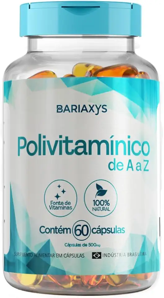 Multivitamínico A-Z Bariasys 500mg - 60 Cápsulas - Suporte Nutricional Completo Pós-Bariátrica - Alta Absorção de Vitaminas e Minerais - Auxilia na Imunidade, Energia e Vitalidade Diária
