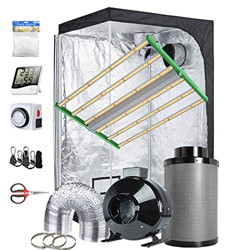 Topogrow 4'X4' Grow Tent Kit Complete Package Alphapar 720W Led Grow Light Bulbs Full-Spectrum, 48"X48"X80" Indoor Grow Tent With 6" Ventilation Kit With Accessories Hydroponics Plant Growing System #TOP28