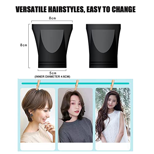 2PCS Black Plastic Narrow Concentrator Nozzle for Salon Hair Dryers (Barbershop Use)