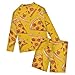 Pizza Food Baby Boys' Toddler Long Sleeved Rashguard Swim Bathing Suit Set B0403567