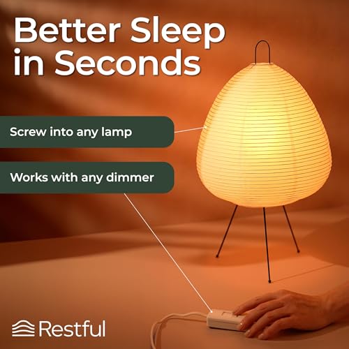 Image of Restful 1-Pack Bedtime Bulb v2 for Better Sleep (45+ Years of Light) - Dimmable Low Blue Light Bulb, Easy Setup, Reduces Eye Strain