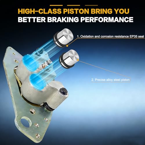 Image of GSPSCN 2Pcs Front & Left Right Brake Calipers w /Pads & Bracket for Polaris