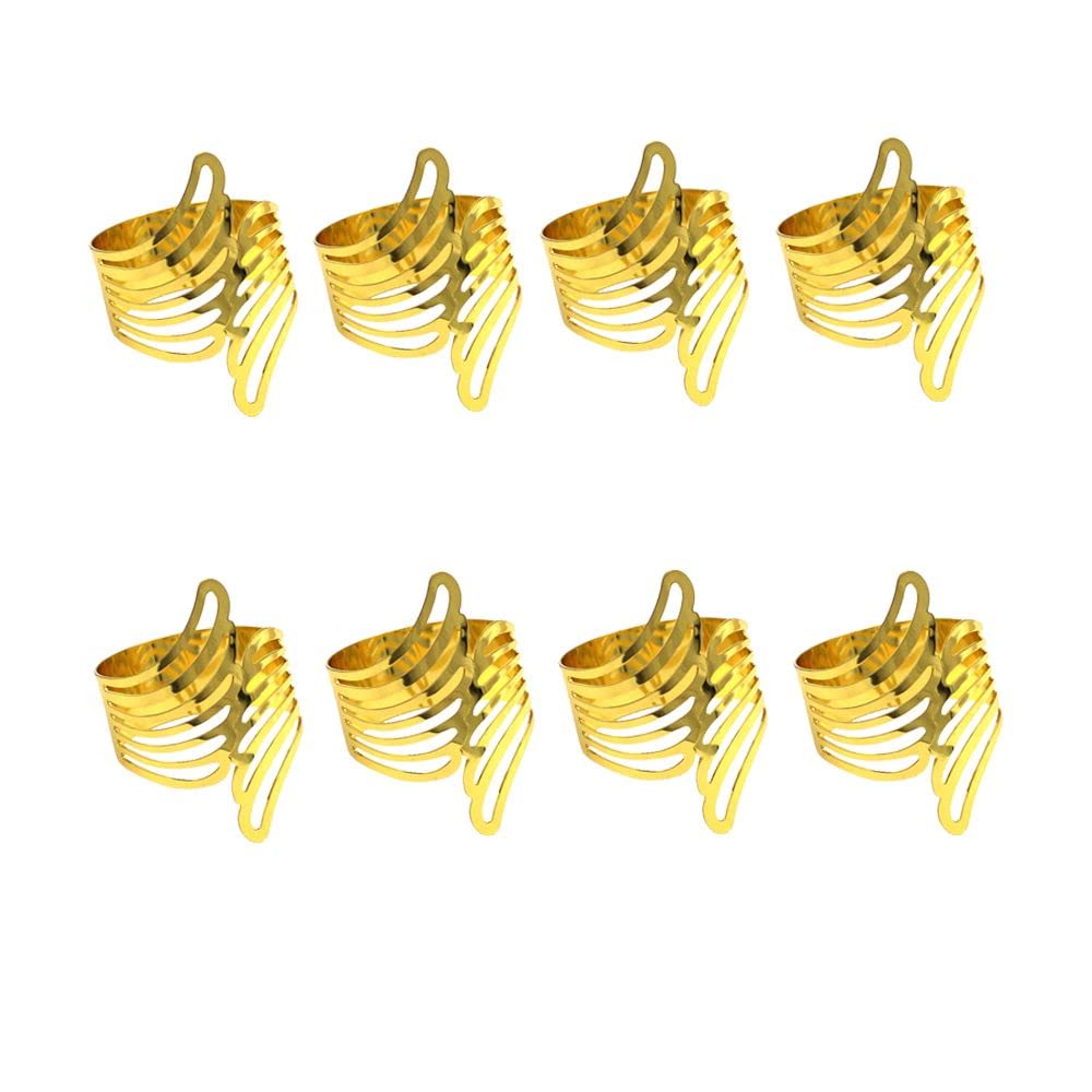 8 PCS Gold Napkin Rings , Angel Wing Napkin Ring , Napkin Rings Set of 8 with Eco-Friendly zinc Alloy Metal Material , Napkins Rings , Napkins Cloth Rings , Dining Table Napkin Rings , Napink Ring .