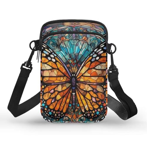 Small Crossbody Bags for Women Peacock Birds Cell Phone Purses, Skulls Print Sling Handbags Travel Pouch Wallet