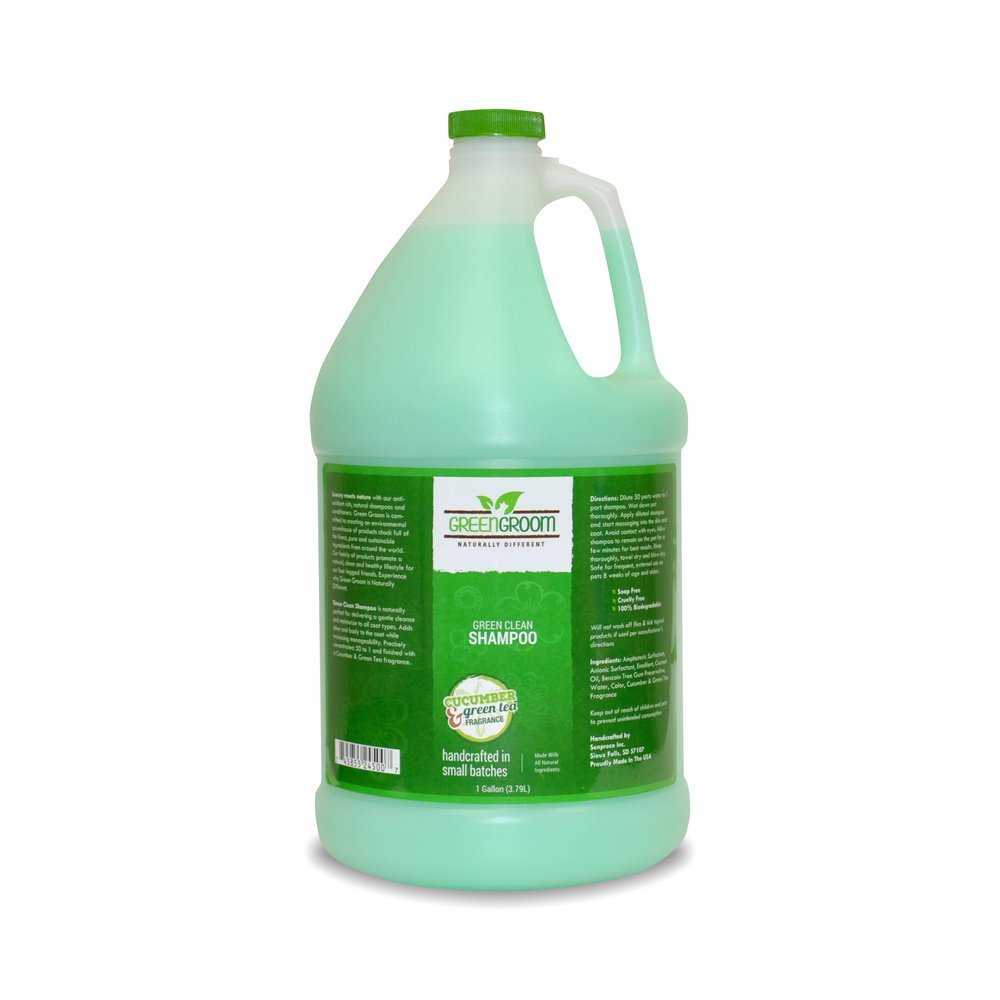GreenGroom Green Groom Green Clean Dog Shampoo, 1 Gallon - Plant Based Ingredients, 50:1 Concentrated, Moisturizes Dry Itchy Sensitive Skin, Antioxidant Rich, Professional Grade