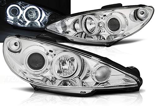 Faros compatibles con Peugeot 206 2002 2003 2004 2005 2006 RS-1505 lado del conductor y del pasajero Conjunto completo de faros delanteros de la Faros compatibles con Peugeot 206 2002 2003 2004 2005 2006 RS-1505 lado del conductor y del pasajero Conjunto completo de faros delanteros de la