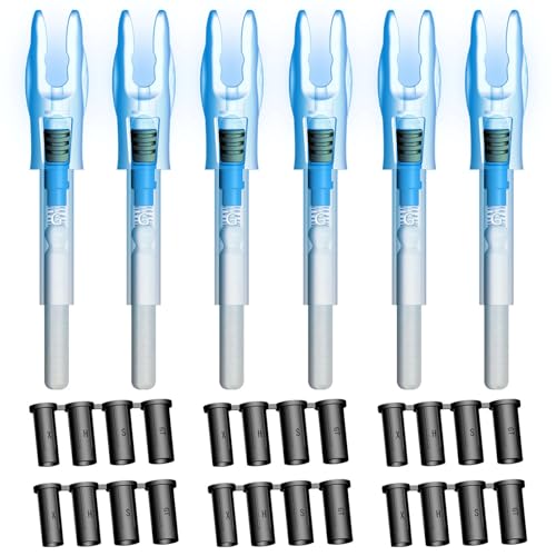 Linpeng 6PCS G Lighted Nocks for Arrows .165 .204 .233 .244 .246 with ON/Off Switch with H