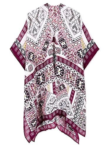 Image of Spicy Sandia Kimonos for Women Floral Beach Cover Up Loose Swimsuit Bathing Suit Coverup Cardigan for Summer Swimwear