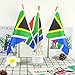 Newperlite South Africa Stick Flag South African Small Mini Hand Held Flags - Solid Wooden Pole and Spear Top,12 Pack, 5x8 Inches
