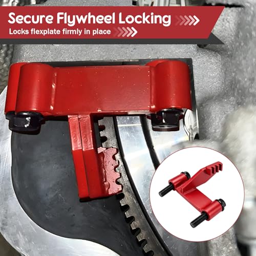 Image of Chelhead Red LS Flywheel Locking Tool Heavy Duty Flexplate Holding Tool Compatible with LS1 LS2 LS3 LS6 LSX Fits 4.8L 5.3L 5.7L 6.0L 6.2L 7.0L Camaro, Corvette, Silverado, Sierra | 8.8 Grade Bolts