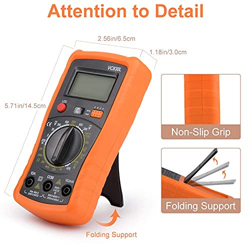 Digital Multimeter Pocket Clamp Multimeters Multi Tester Voltmeter Ammeter Ohmmeter Ac/Dc Ohm Volt Amp And Diode Voltage Electrical Tester Meter With Backlight Lcd,Home Professional Use Automotive,Etc #TOP1