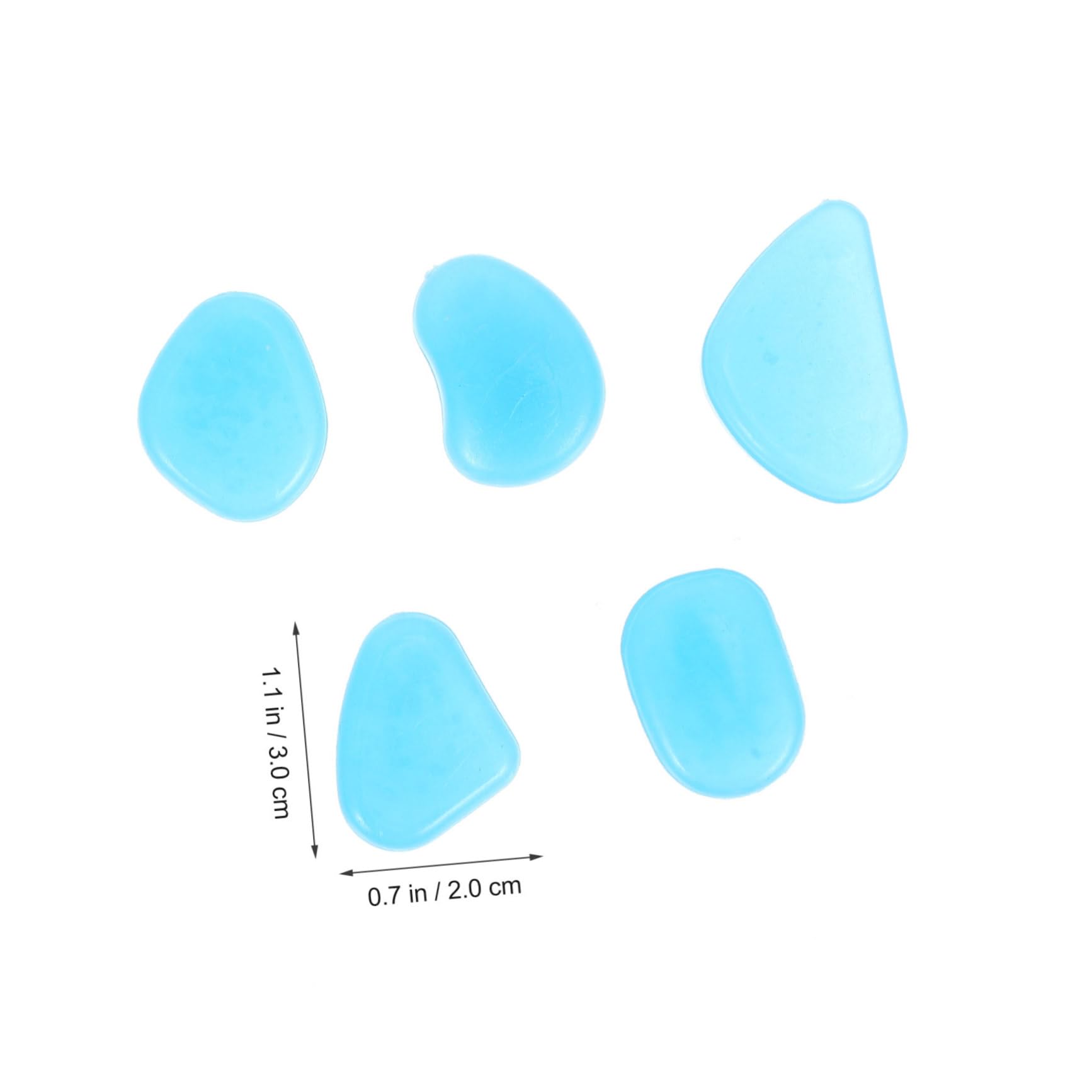 FUNOMOCYA 300Pcs Luminous Pebbles for Fish Tanks and Gardens Glowing Gravels for Aquarium Landscaping Decorative Stones for Outdoor and Indoor Use Glow Dark Effect