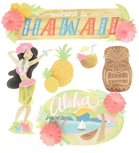 Jolees Boutique Dimensional Stickers-Hawaii, Other, Multicoloured, 10x15.01x0.43 cm