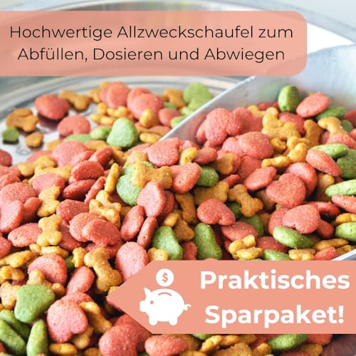 2er Set Futterschaufel Aluminium 1200 ml Mehlschaufel Eisschaufel Abwiegeschaufel Sackschaufel Getreideschaufel Schaufel Metall