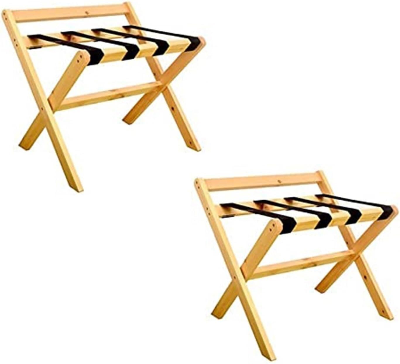 MSHGSKU Luggage rack Luggage Stand Rack - Suitcase Stand, Foldable Home Coat Rack, Hotel Solid Wood Luggage Rack Luggage Storage Rack(Natural,2pcs)