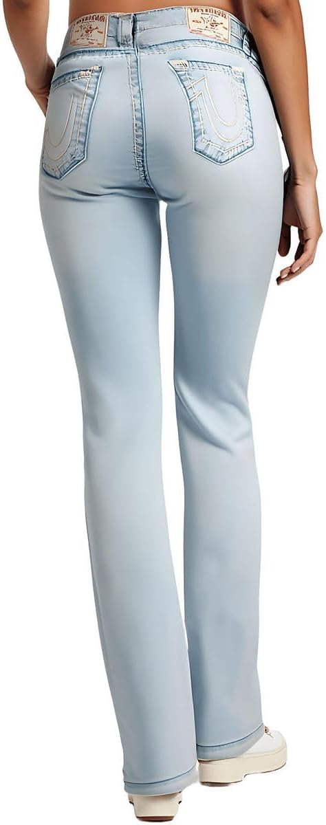 True Religion Womens Billie Mid Rise Straight Leg Jeans, Jeans for Women, Womens Fashion - Image 2
