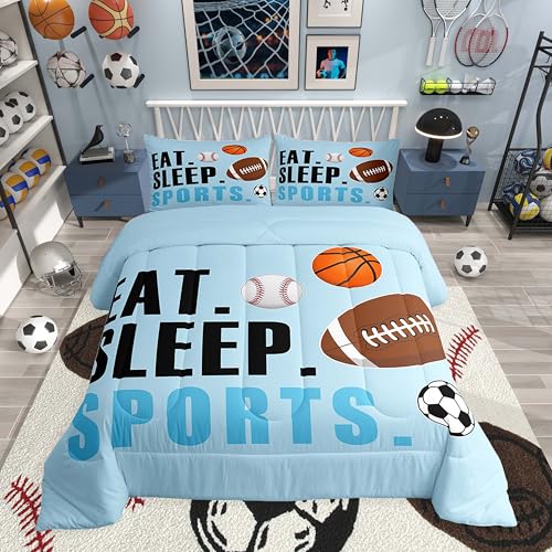 Image of Feelyou Sports Comforter Set Twin Size for Kids Boys Girls