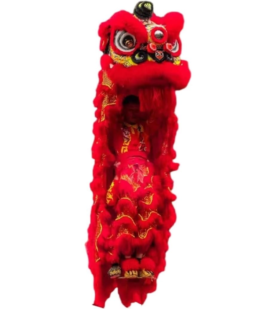 BJfhRH Outdoor Sports Traditional Chinese Dragon Dance Lion Outdoor Sports Props For Two Adult Show Festival Celebration(Rosso)