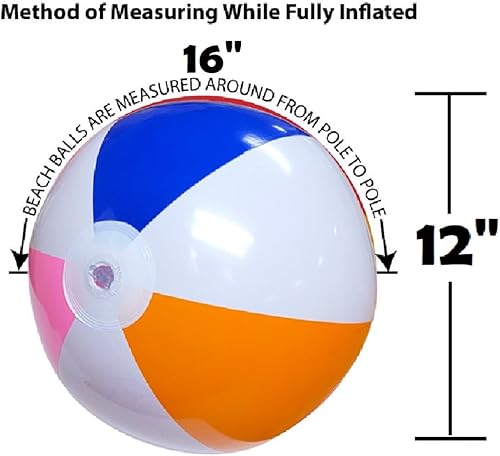 Miniatura 2 de Zugar Land Pelotas inflables de playa grandes y coloridas (16 pulgadas), bolas inflables de verano, juguetes para piscina, playa, Hawaii, Luau,