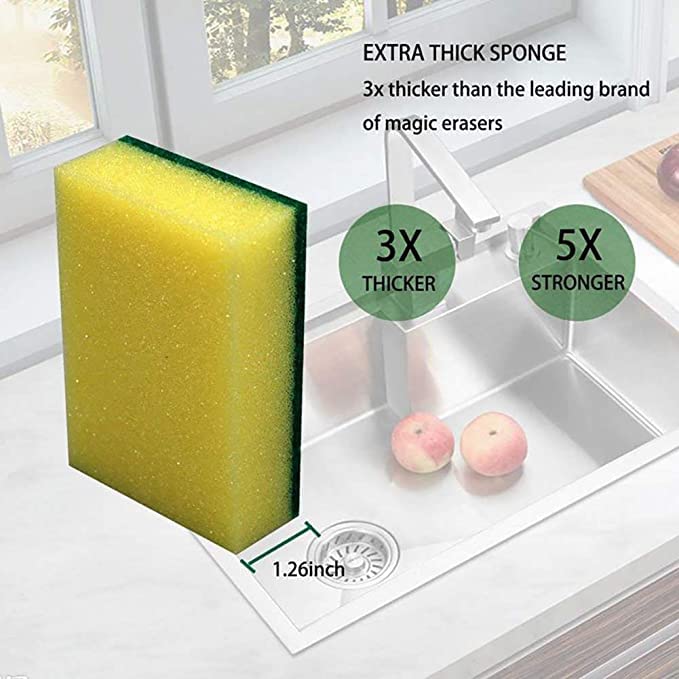 Magic Providers Sponge Scrub Brite Pad for Utensils Cleaning in Kitchen Long Lasting Stain Removal Scrubber for Dish wash Liquid - Pack of 10 2