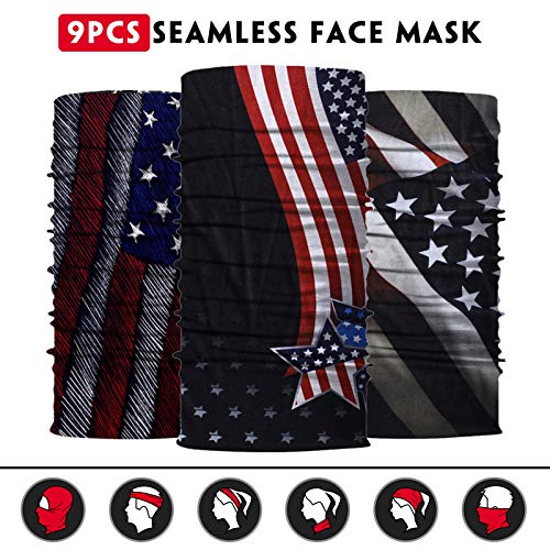 Image of Venswell Neck Gaiter Face Mask Men Women,Seamless Bandana Rave Face Cover Scarf Mask,Balaclava,Headband, Head Wrap,Headwear