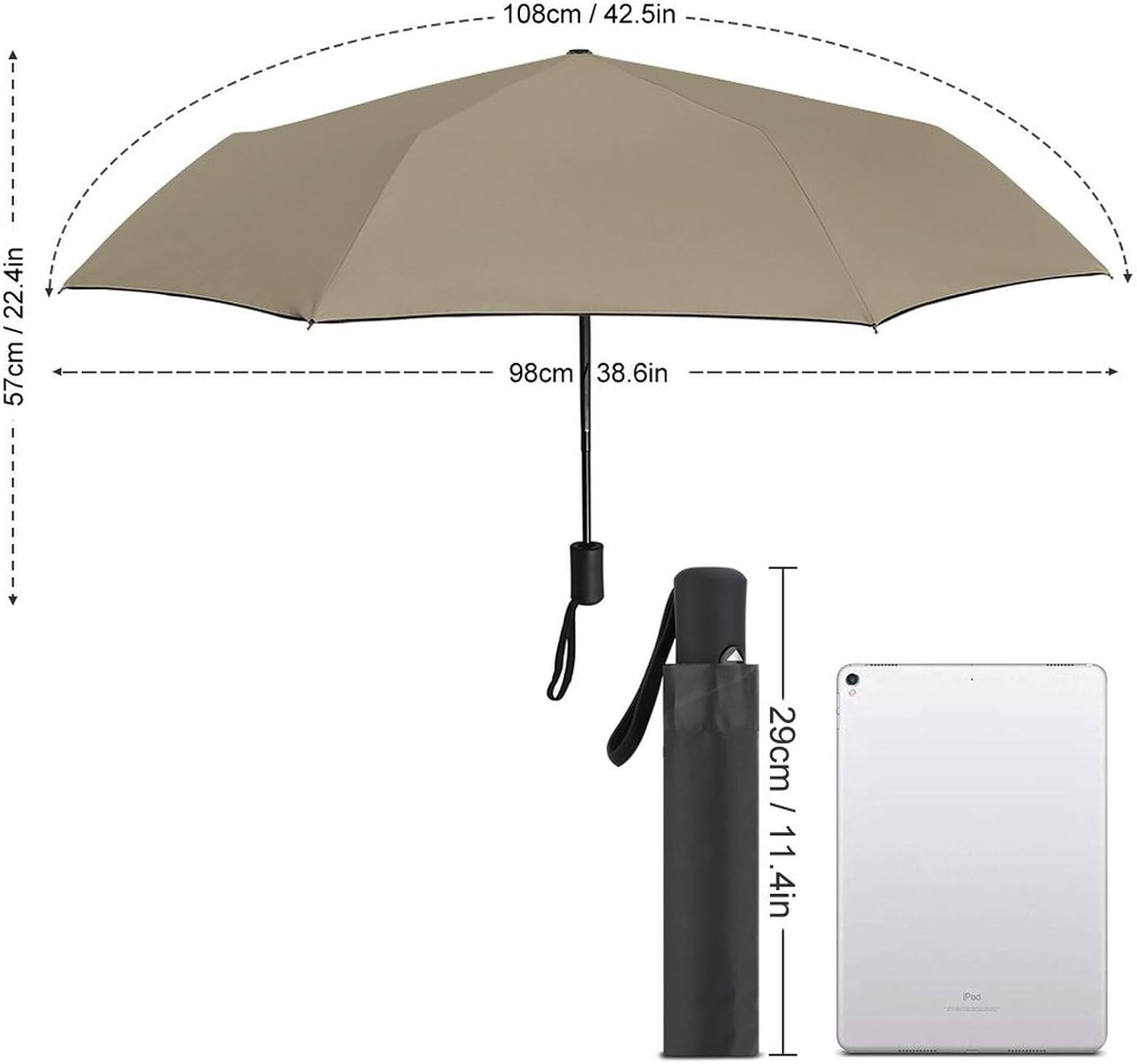 Men's Portable Folding Automatic UV Umbrella 3 Fold Car Sunny Rain Umbrella - Image 2