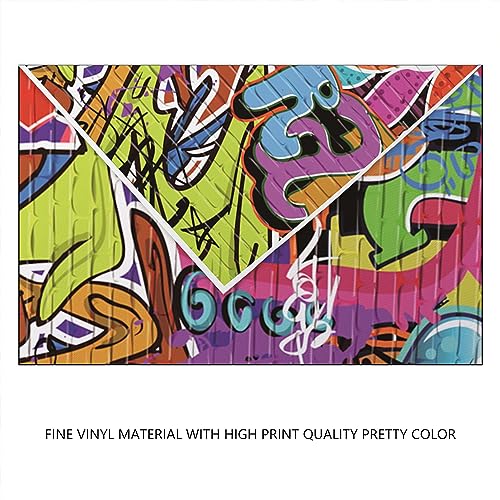 YongFoto 10x8ft Vinyl Photography Backdrop Graffiti Background Brick Wall Graffiti Artwork Background for Photography Portrait Photo Props Party Decor Studio Photo Booth Backdrop 10x8ft - Image 4