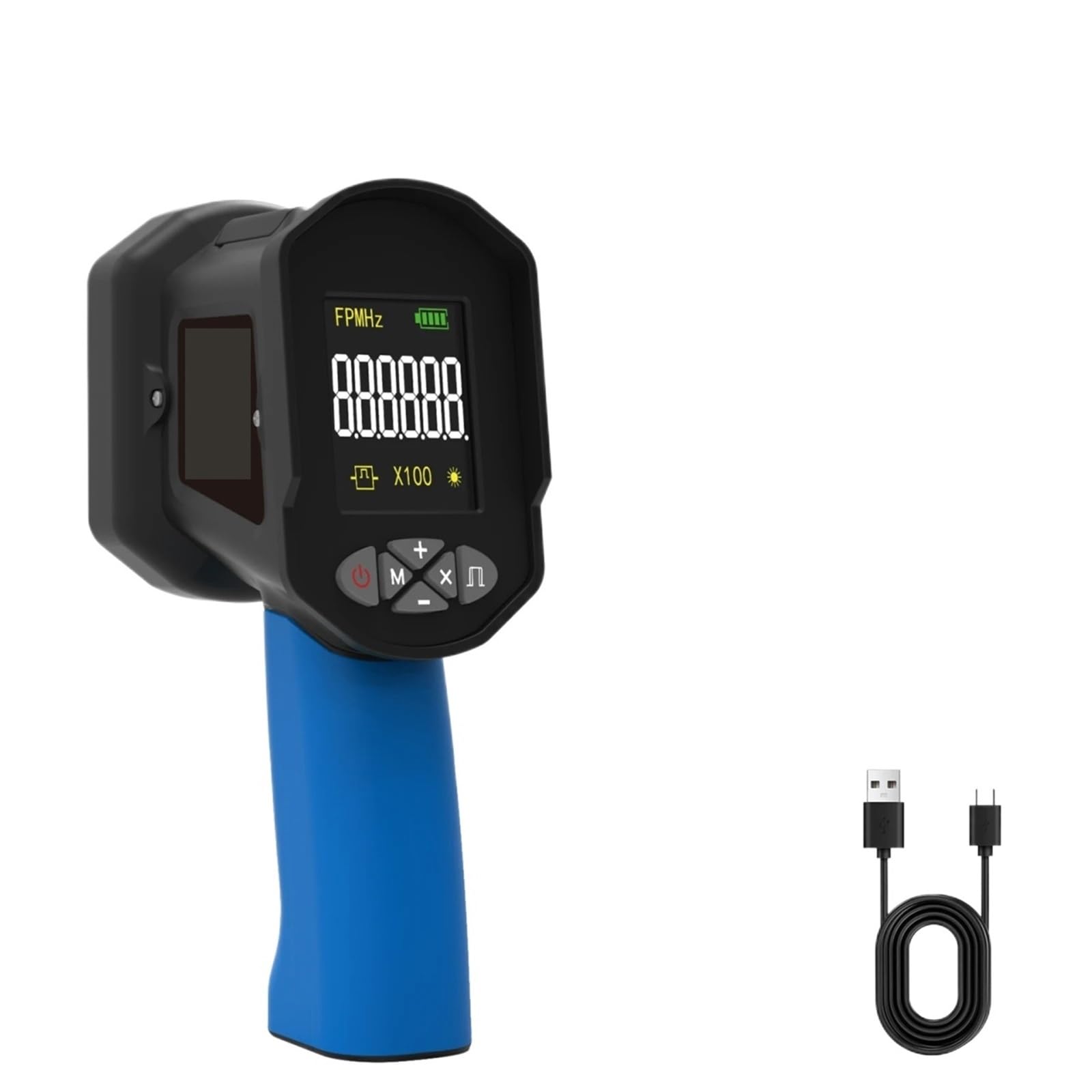 Estroboscopio digital de mano de 60-99999 FPM, tacómetro sin contacto con flash LED recargable de alta precisión al 0,001%.(HP-8000B)