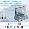 Dual-Slot CFexpress Type B & SD Card Reader, Aluminum USB-C 3.2 Gen 2 10Gbps High-Speed Memory Card Reader for Professional Photo & Video Offloading