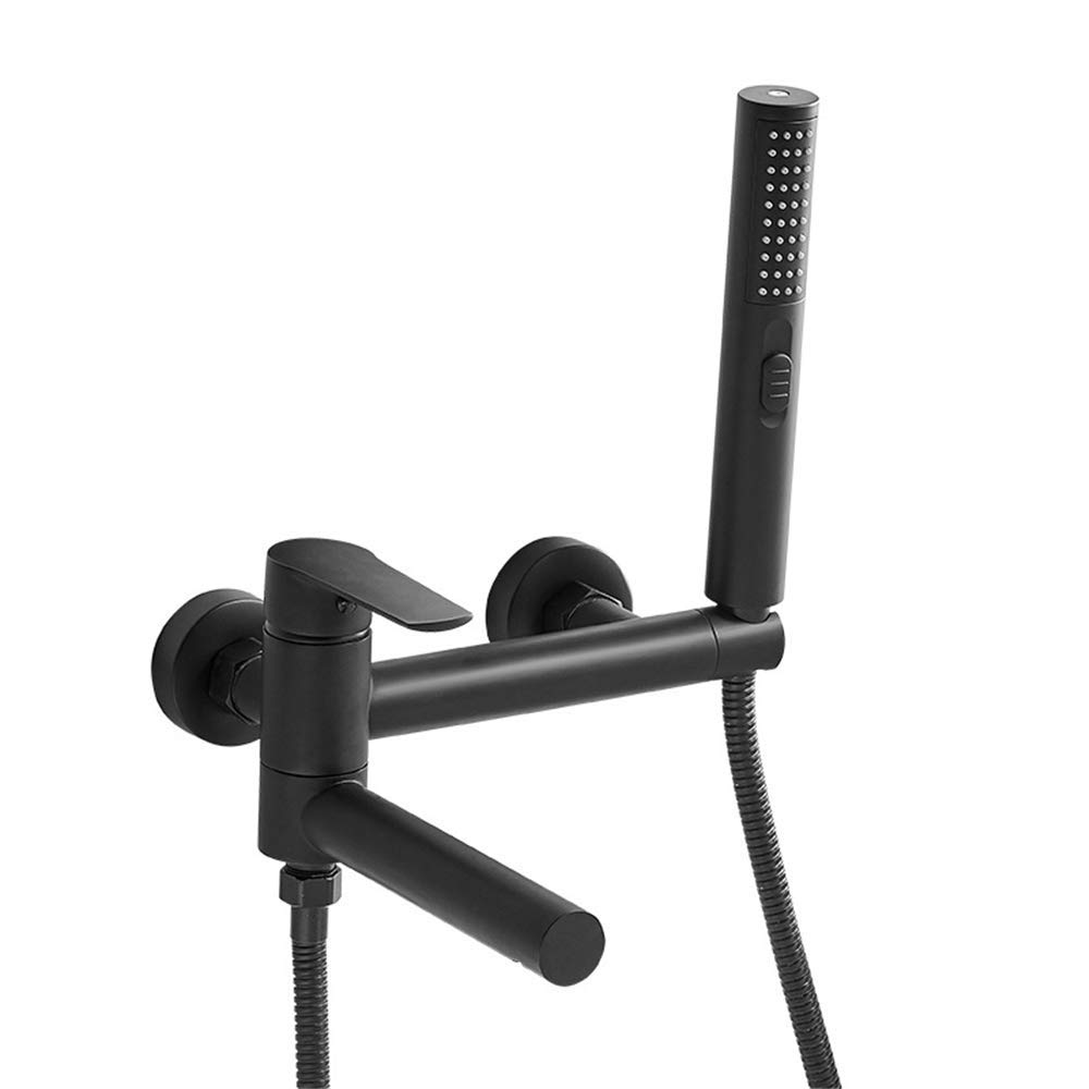 Robinets de baignoire muraux CHEWYNP mitigeur mécanique en laiton massif noir