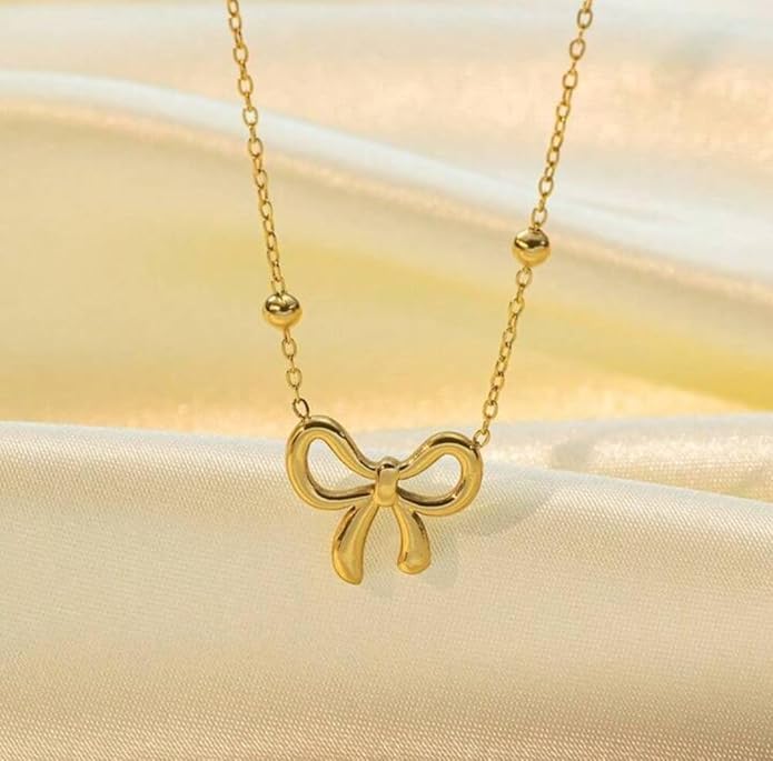 Image of Necklace Set For Women Stylish | Anti Tarnish Waterproof Stainless Steel Chain Pendant Necklaces Jewelry for Love | Gold Plated Jewellery Accessories for Woman & Girls | Birthday Gift for Wife & Girlfriend